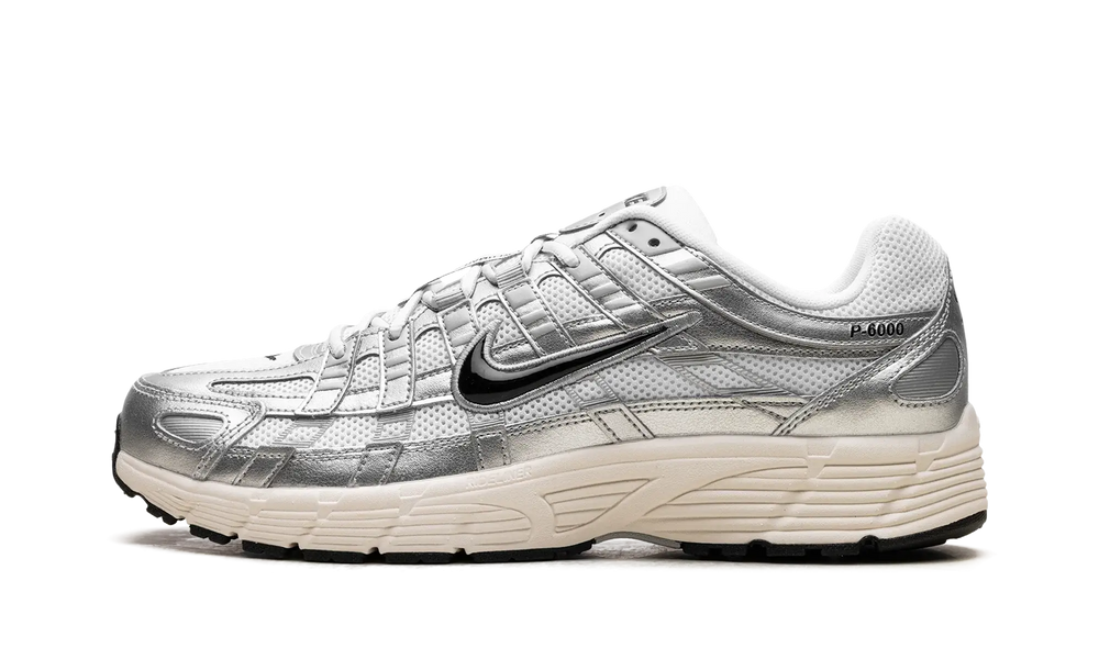 Nike Nike P-6000 White Metallic Silver Flat Silver Black