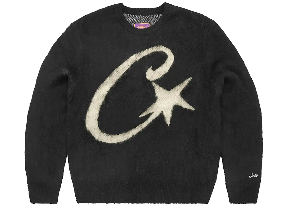 Corteiz Corteiz C Star Mohair Knit Sweater Black