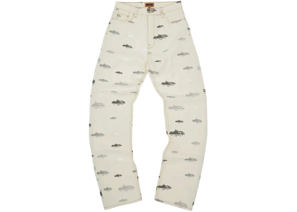 Corteiz Corteiz Alcatraz Pattern Denim Jeans White