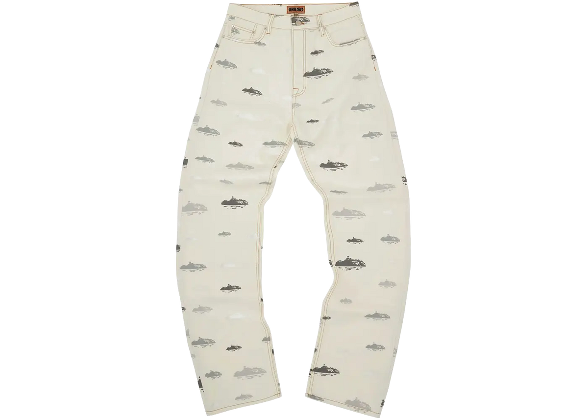 Corteiz Corteiz Alcatraz Pattern Denim Jeans White