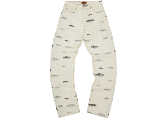 Corteiz Corteiz Alcatraz Pattern Denim Jeans White
