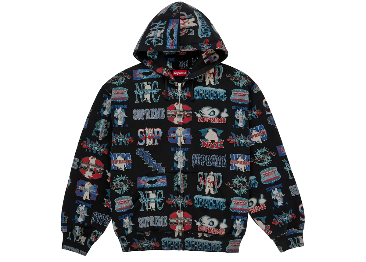 Supreme Supreme Flash Zip Up Hooded Sweatshirt Black