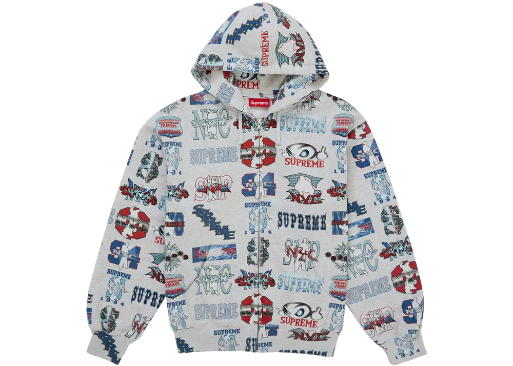 Supreme Supreme Flash Zip Up Hooded Sweatshirt White