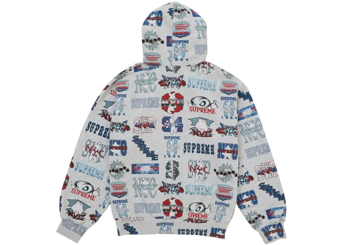 Supreme Supreme Flash Zip Up Hooded Sweatshirt White