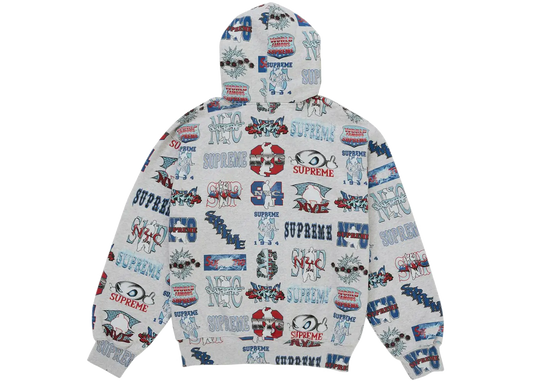 Supreme Supreme Flash Zip Up Hooded Sweatshirt White
