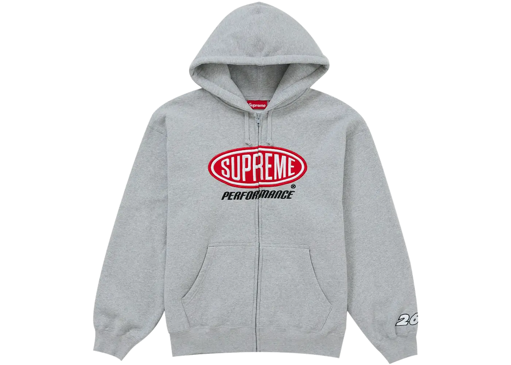 Supreme Supreme Performance Zip Up Hooded Sweatshirt Grey