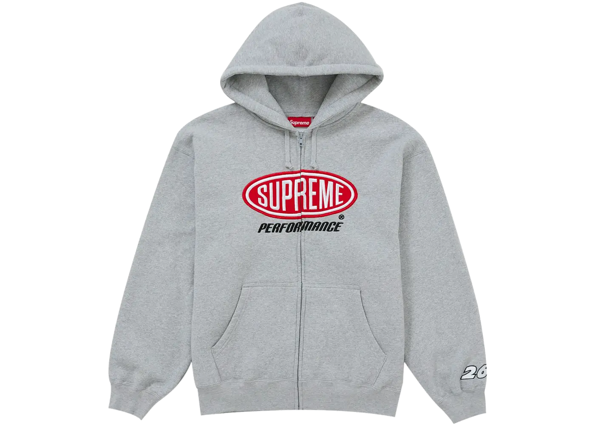 Supreme Supreme Performance Zip Up Hooded Sweatshirt Grey
