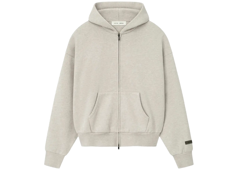 Fear of God Fear of God Essentials Classic Fleece Zip-Up Hoodie Heather Stone