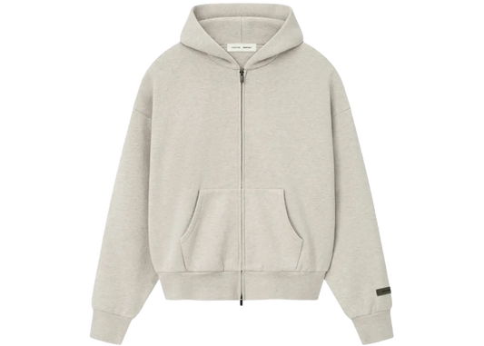 Fear of God Fear of God Essentials Classic Fleece Zip-Up Hoodie Heather Stone