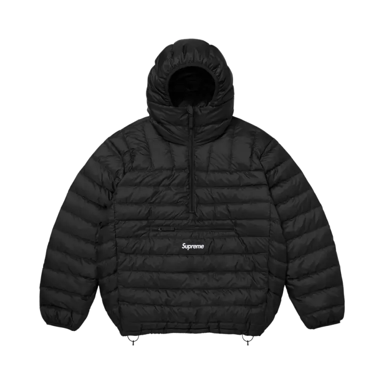 Supreme Supreme Micro Down Half Zip Hooded Pullover Black