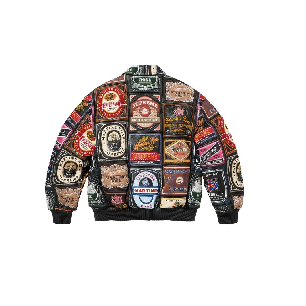 Supreme Supreme Martine Rose Patchwork Labels Leather Jacket Black