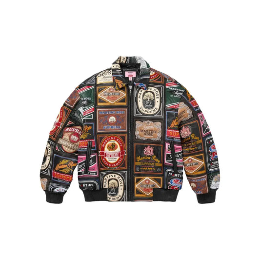 Supreme Supreme Martine Rose Patchwork Labels Leather Jacket Black