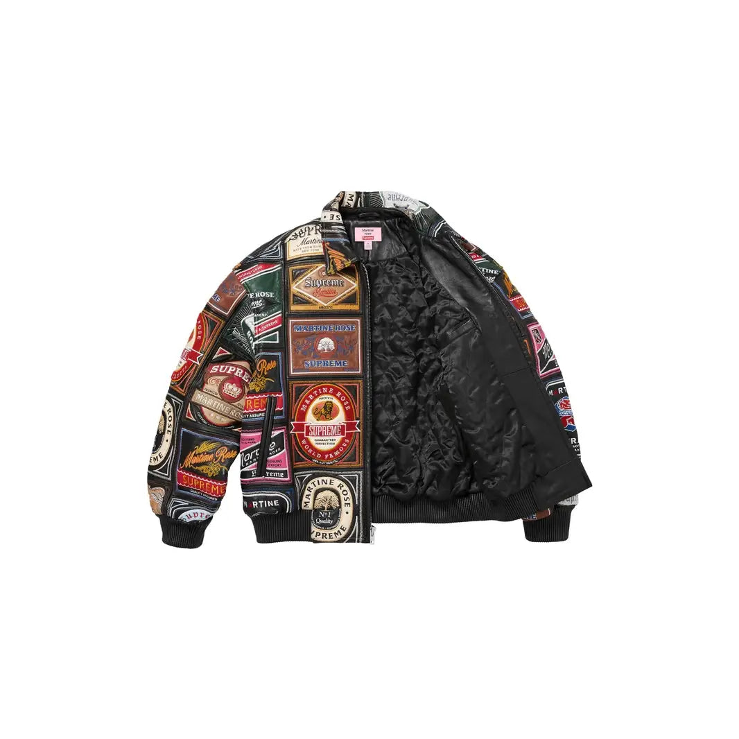 Supreme Supreme Martine Rose Patchwork Labels Leather Jacket Black