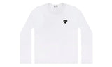 Comme des Garcons Play Embroidered Black Heart Long Sleeve T-shirt White