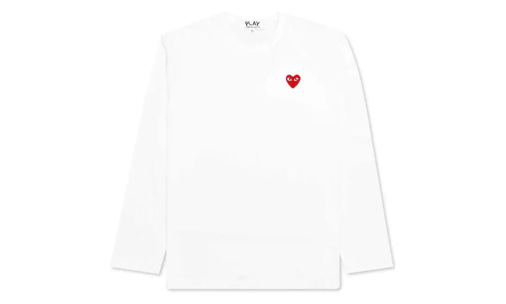 Comme des Garcons Play Red Emblem L/S T-shirt White
