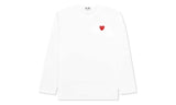 Comme des Garcons Play Red Emblem L/S T-shirt White