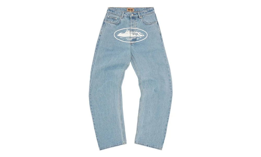 Corteiz Alcatraz Baggy Jeans Washed Blue - CORT-CABJWB-WASHEDBLUE