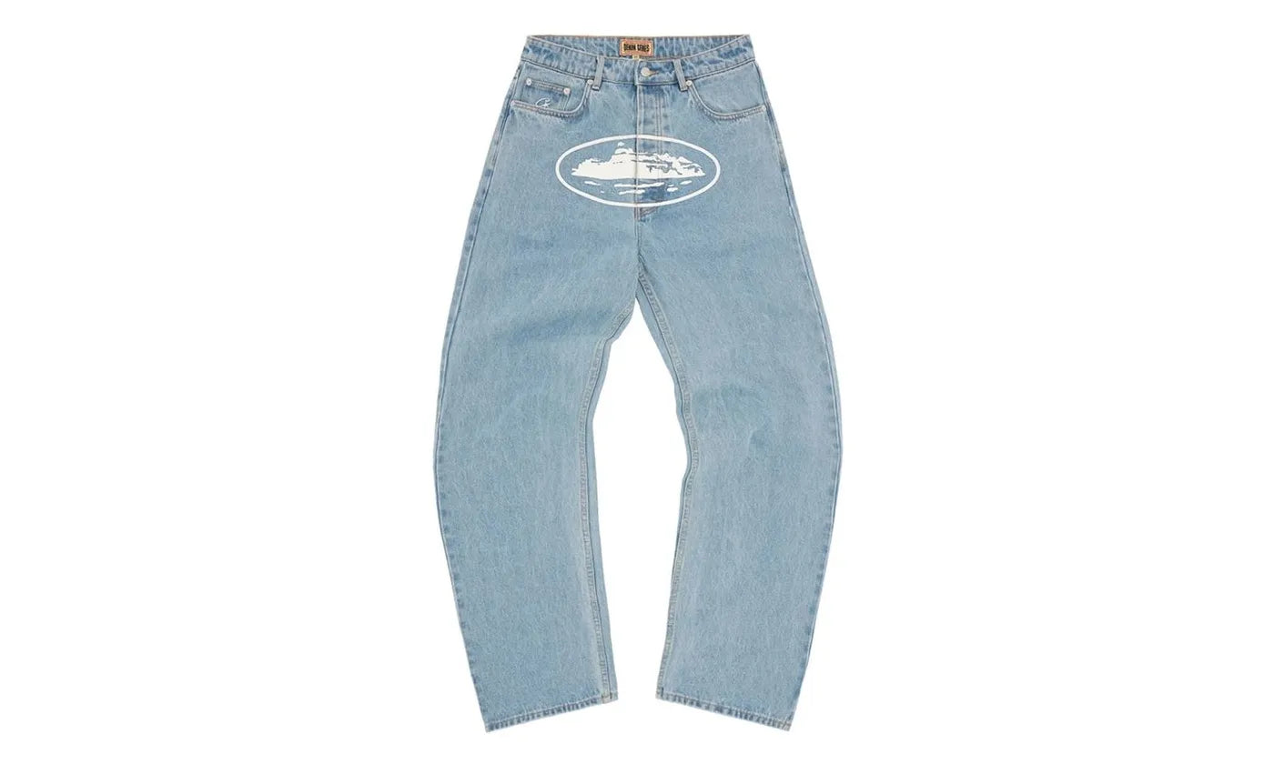 Corteiz Alcatraz Baggy Jeans Washed Blue - CORT-CABJWB-WASHEDBLUE