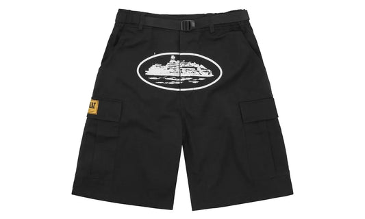 Corteiz Alcatraz Cargo Shorts Black - CORT-COACSB-BLACK