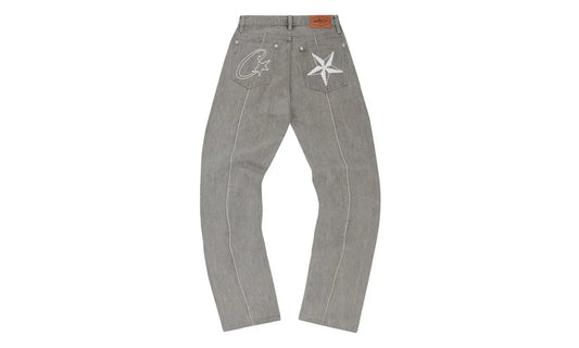 Corteiz C-Star Denim Jeans Grey - CORT-COCDJG-GREY