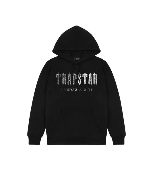 Trapstar Decoded Paisley Monochrome Edition Hoodie Black - TRAPHMON