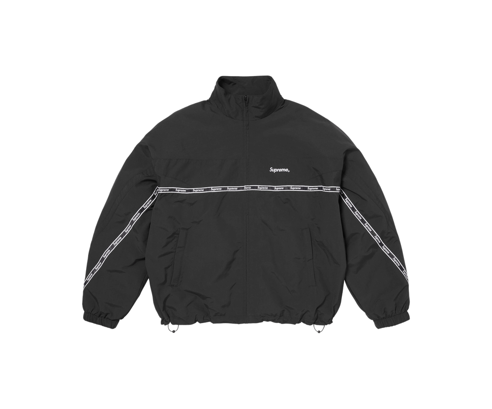 Supreme Logo Taping Track Jacket 'Black'