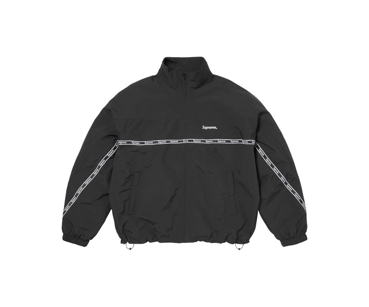 Supreme Logo Taping Track Jacket 'Black'