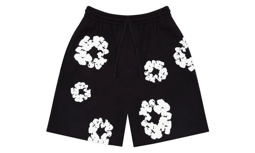Denim Tears The Cotton Wreath Shorts Black - DT-DTTCWS-BLACK