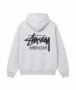 Stussy Stock Amsterdam Hood Sweatshirt Ash Heather Grey