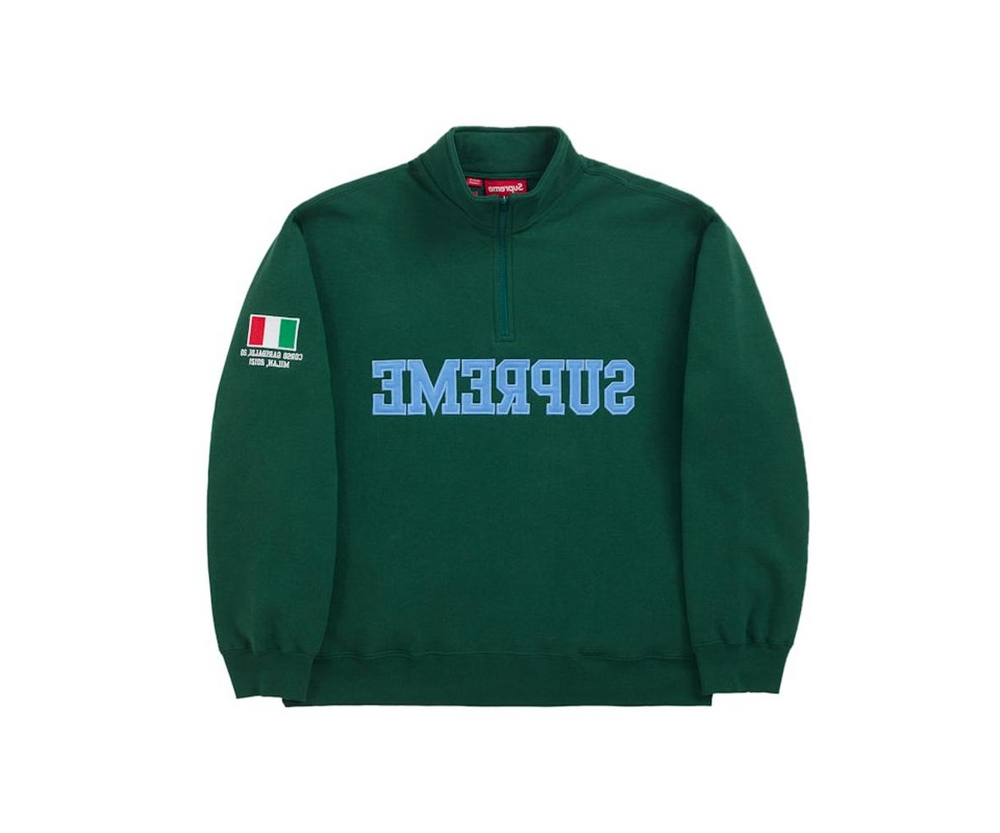 Supreme Milan Shop Flag Half Zip Pullover Green