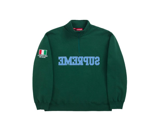 Supreme Milan Shop Flag Half Zip Pullover Green