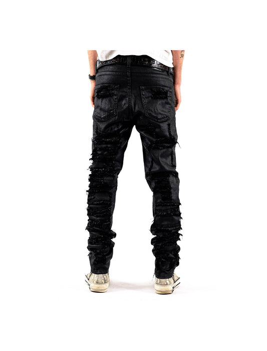 FVCK Waxed Distressed Denim Black - FVCK-WAXED-DISTRESSEDBLACK