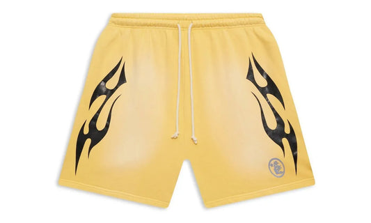 Hellstar Flame Shorts Yellow