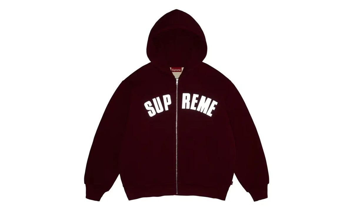 Supreme Supreme Arc Thermal Lined Zip Up Hooded Sweatshirt Cardinal