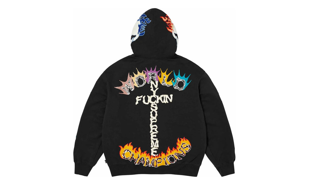 Supreme Supreme Fuck You Zip Up Hooded Sweatshirt Black