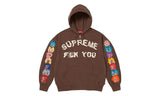 Supreme Supreme Fuck You Zip Up Hooded Sweatshirt Brown