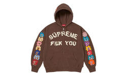 Supreme Supreme Fuck You Zip Up Hooded Sweatshirt Brown