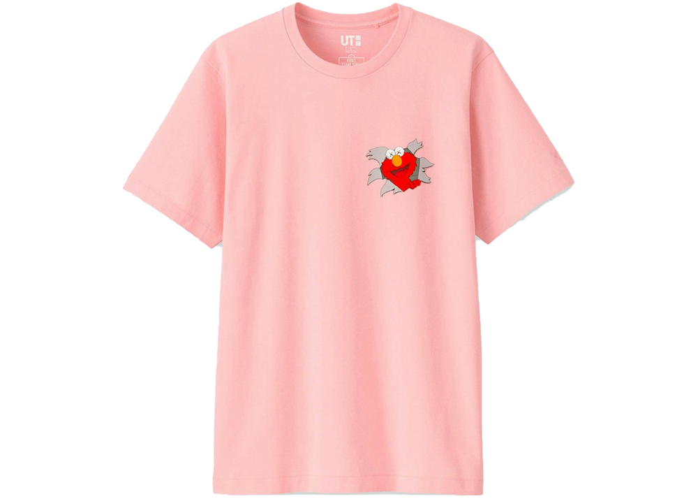 KAWS x Uniqlo x Sesame Street Elmo Tee Pink