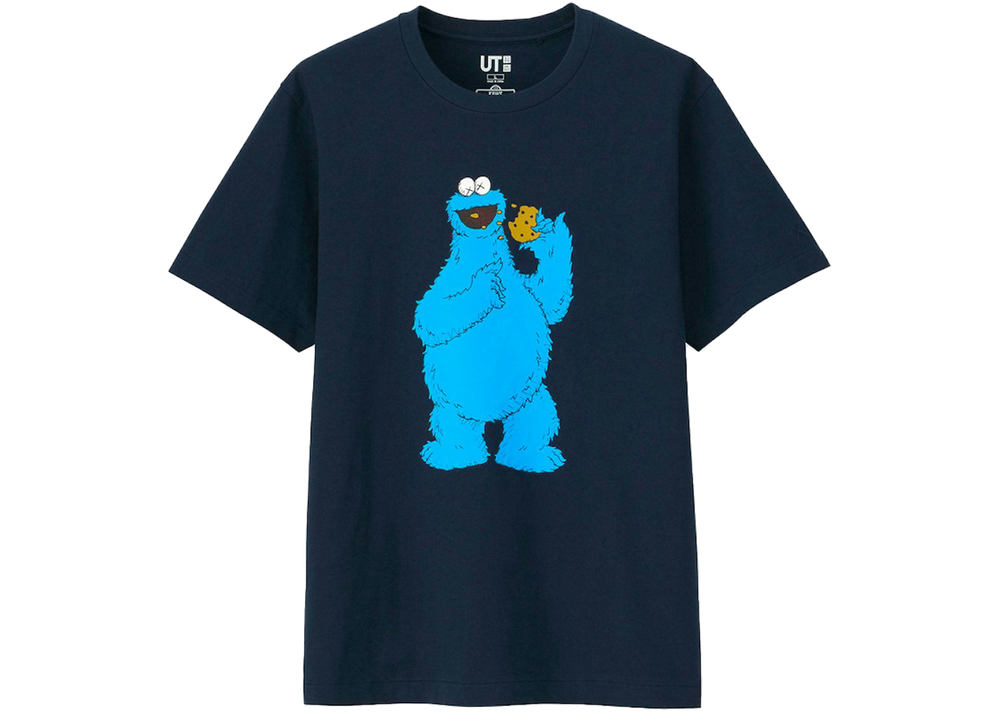 KAWS x Uniqlo x Sesame Street Cookie Monster Tee Navy