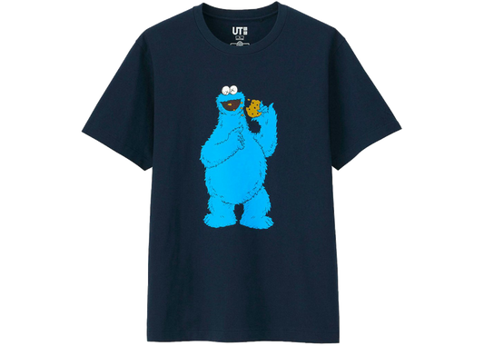 KAWS x Uniqlo x Sesame Street Cookie Monster Tee Navy
