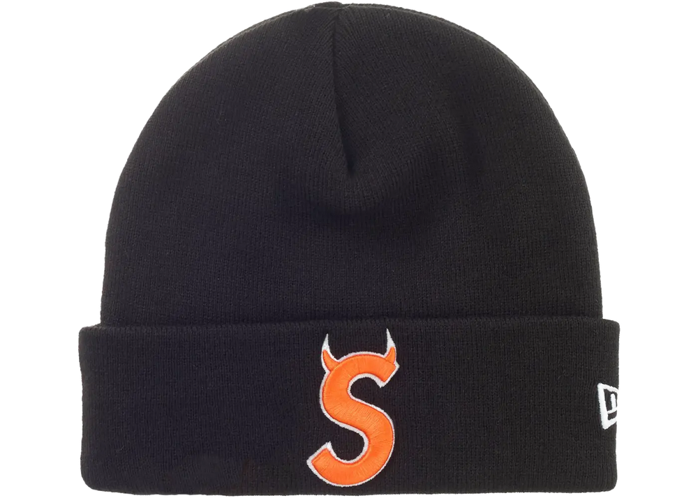 Supreme New Era Devil S Logo Beanie Black
