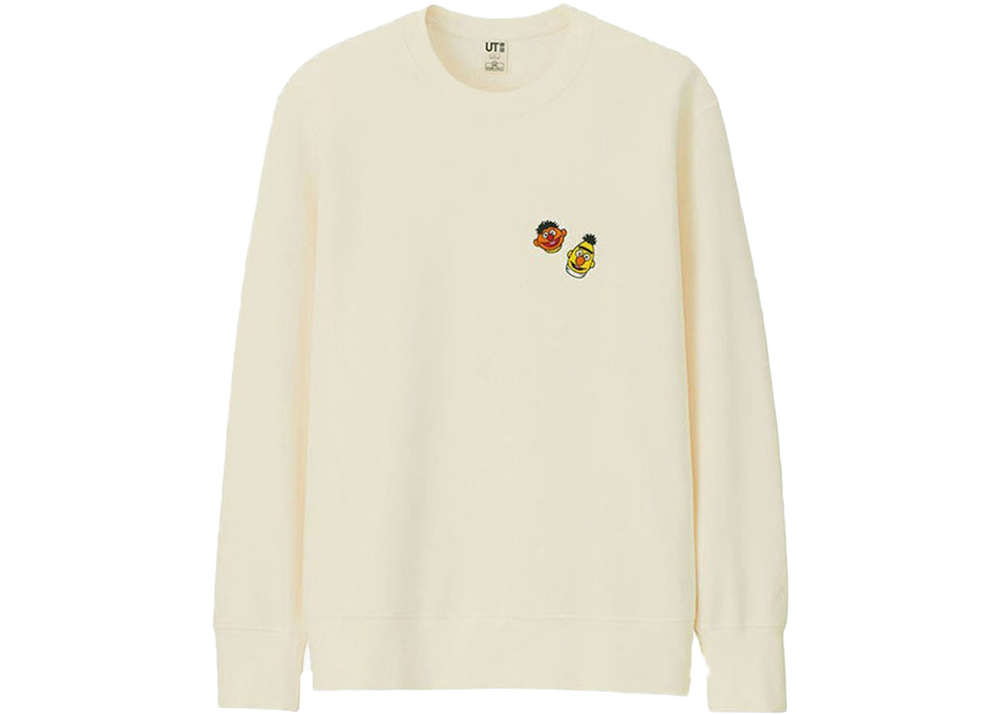 KAWS x Uniqlo x Sesame Street Bert & Ernie Heads Sweatshirt Natural