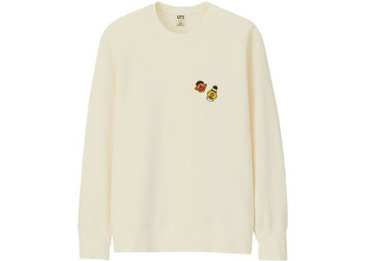 KAWS x Uniqlo x Sesame Street Bert & Ernie Heads Sweatshirt Natural