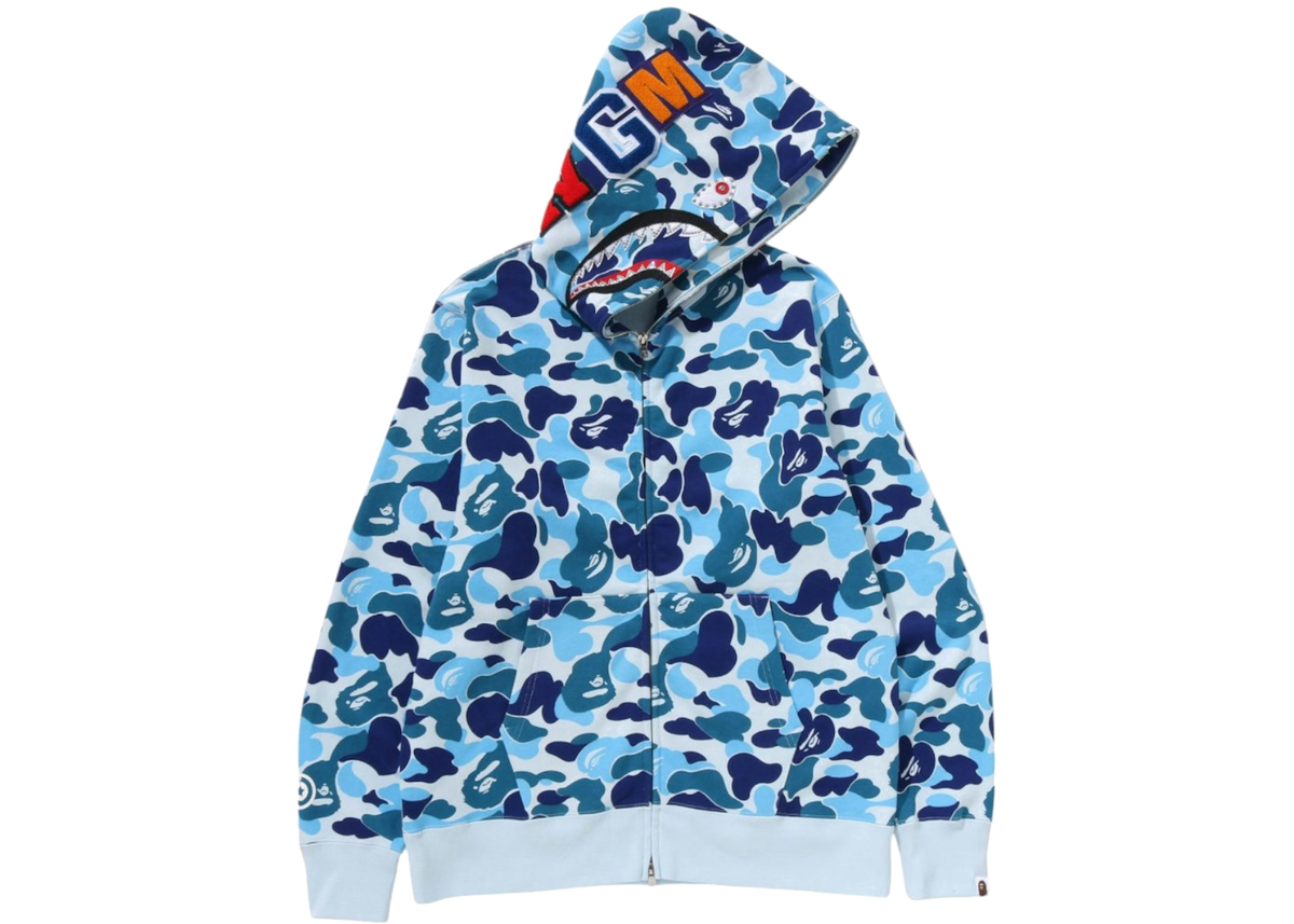 BAPE ABC Camo Crystal Stone Shark Full Zip Hoodie Blue