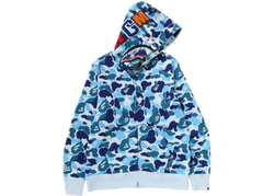 BAPE ABC Camo Crystal Stone Shark Full Zip Hoodie Blue