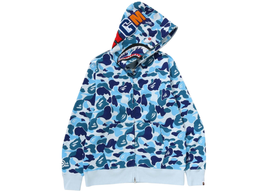 BAPE ABC Camo Crystal Stone Shark Full Zip Hoodie Blue