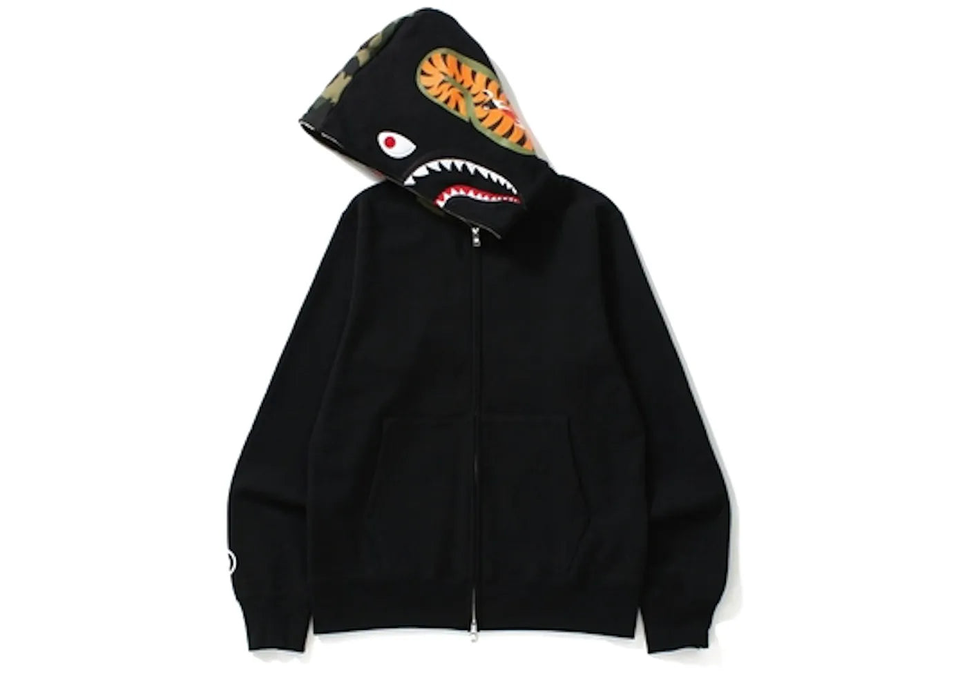 BAPE Shark Full Zip Hoodie Camo Hood Black