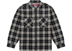 Supreme Thermal Lined Zip Up Flannel Shirt Black