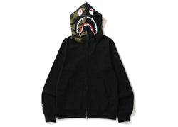 BAPE Shark Full Zip Hoodie Camo Hood Black