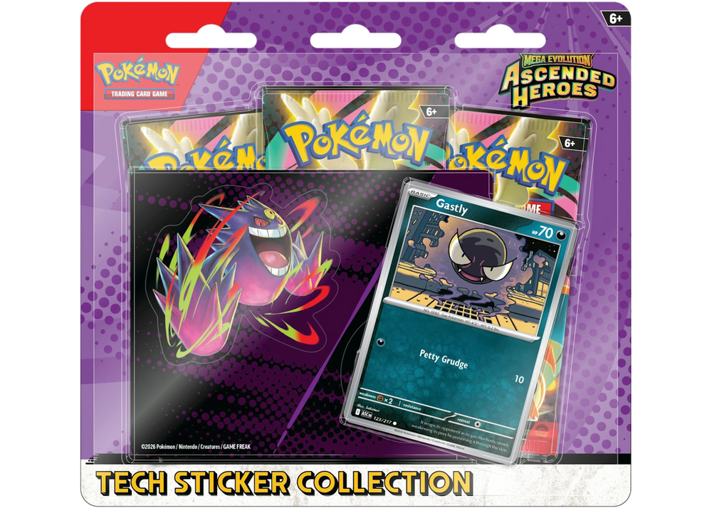 2026 Pokémon Mega Evolution Ascended Heroes Gastly Tech Sticker Collection